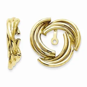 14k Yellow Gold Polished Fancy Earring Jackets