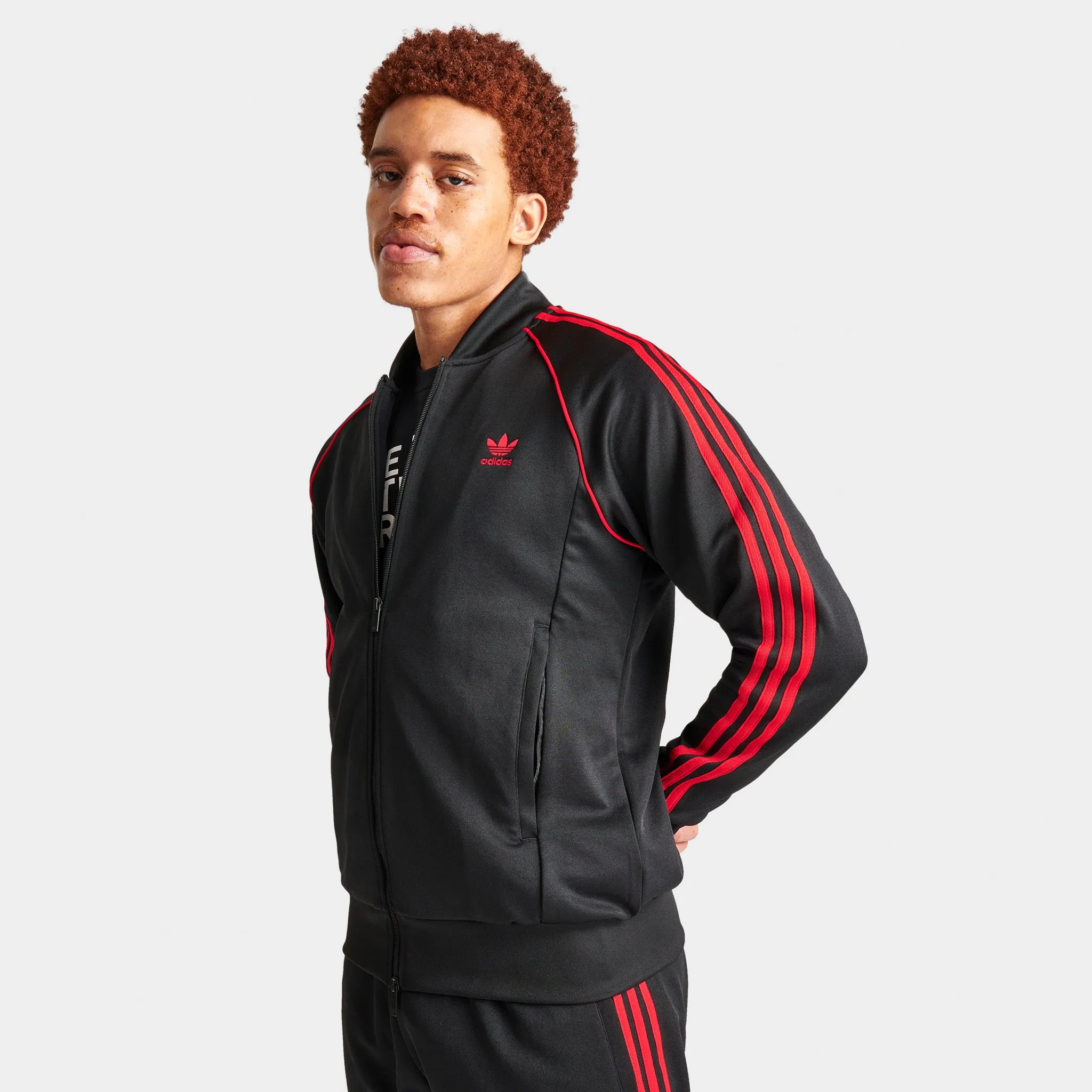 adidas Originals SST Track Jacket Black / Better Scarlet