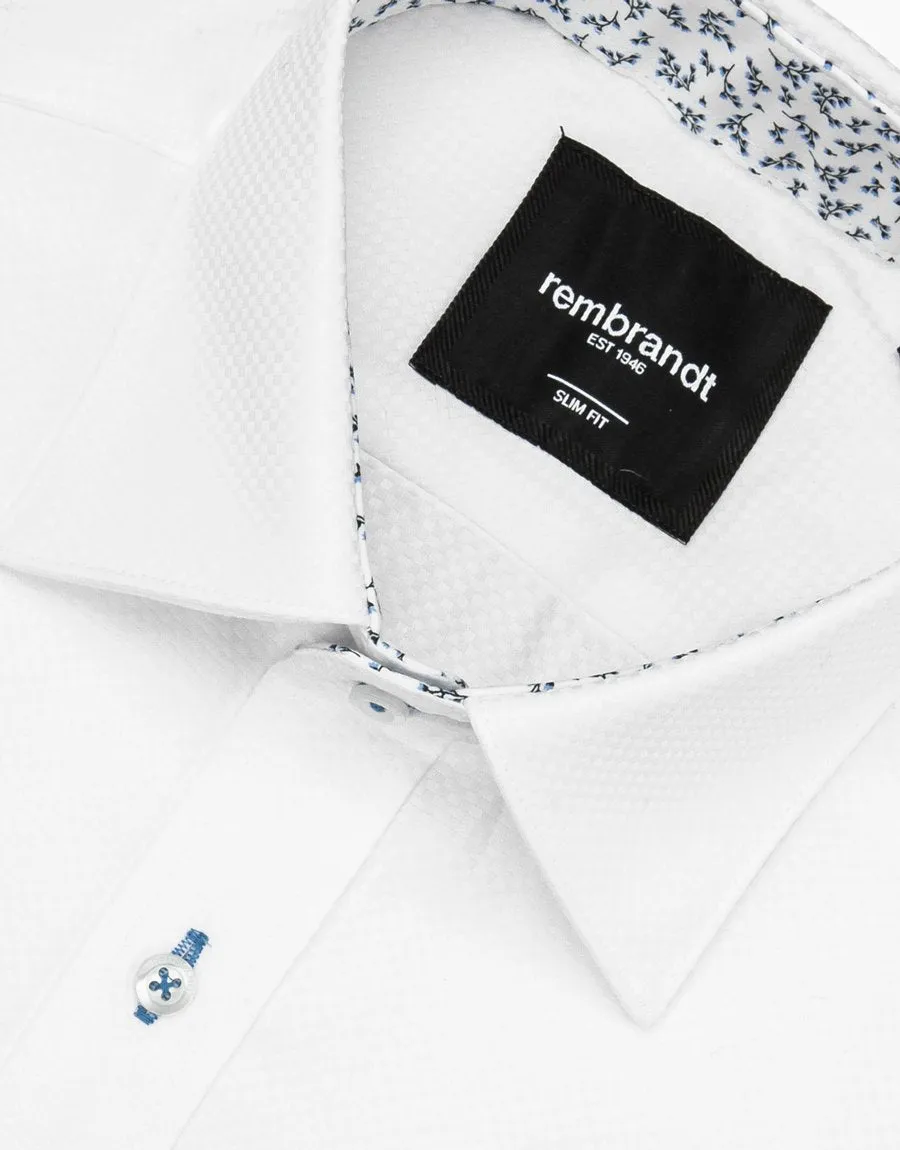 Barbican white textured dress shirt