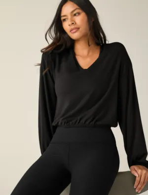 Beyond Yoga Cropped Pullover Black