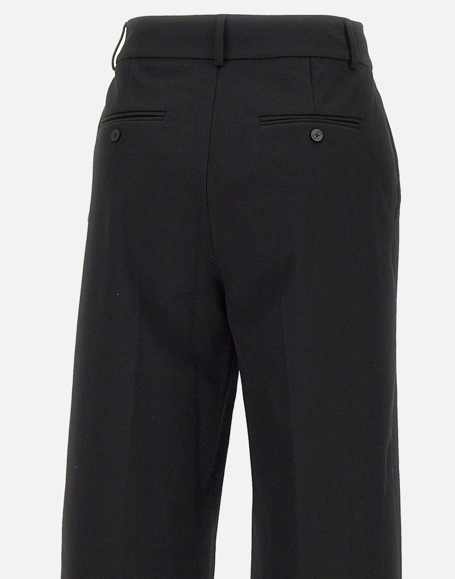 Black Wide Leg Crepe Trousers