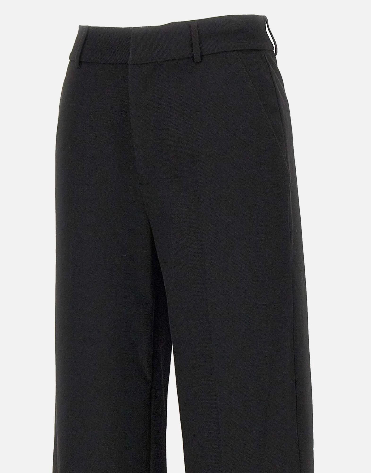 Black Wide Leg Crepe Trousers