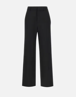 Black Wide Leg Crepe Trousers