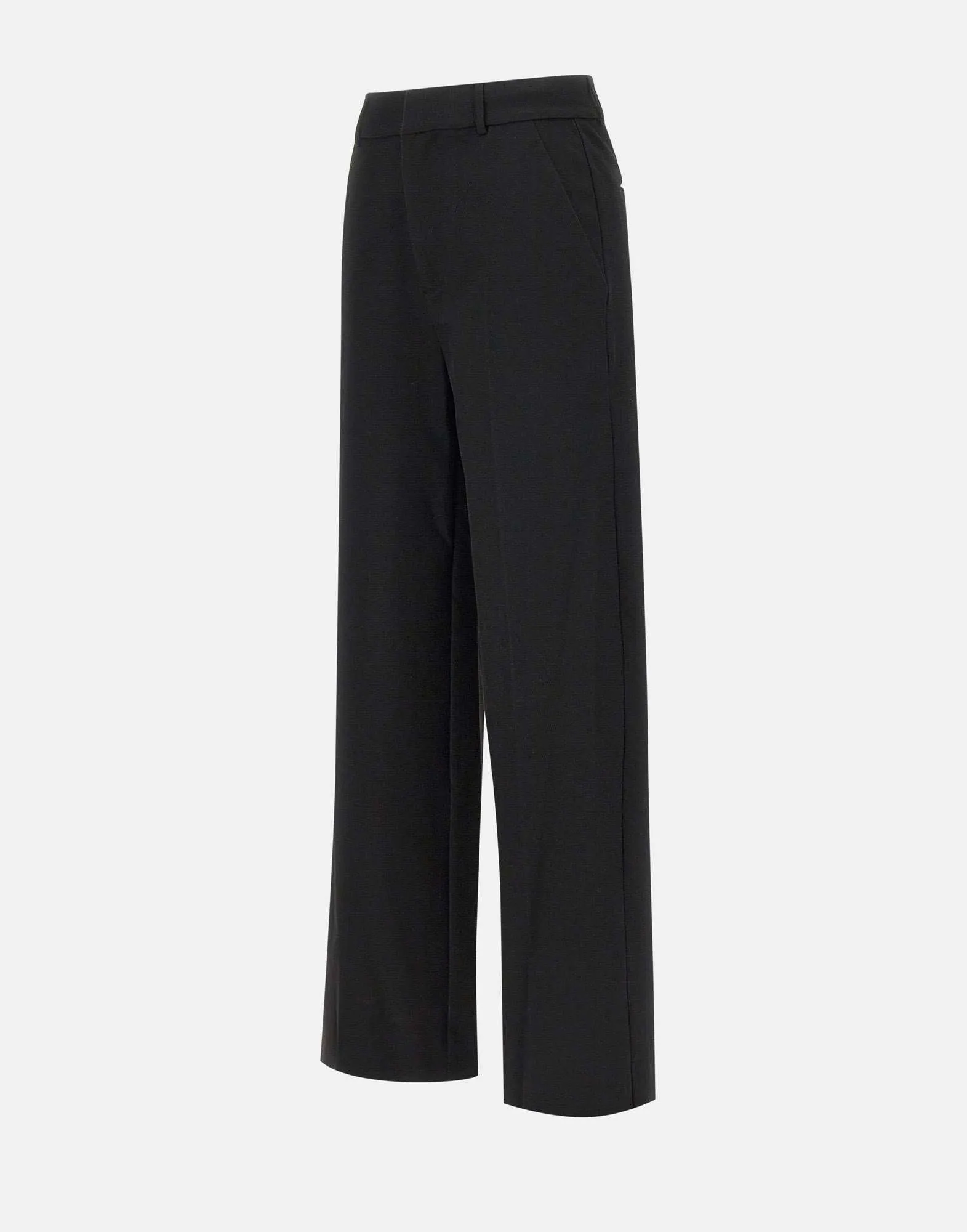 Black Wide Leg Crepe Trousers