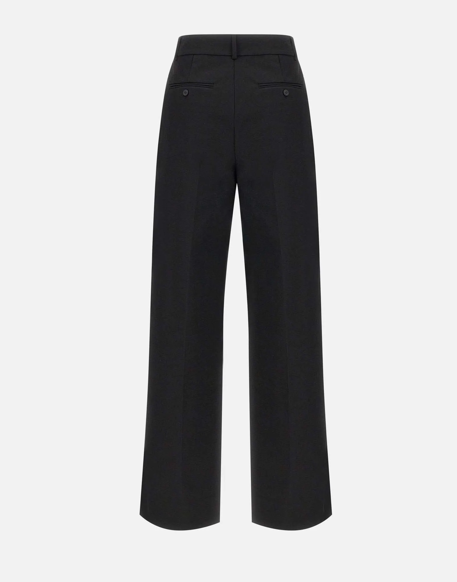 Black Wide Leg Crepe Trousers