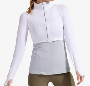 Bloq UV Full Zip Crop Top White