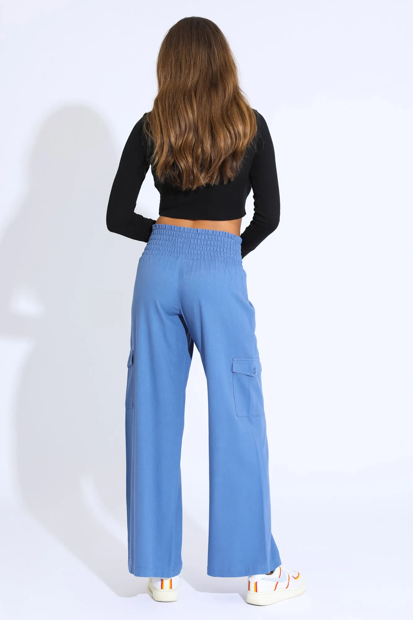 BOARDWALK WIDE LEG W/ CARGO POCKETS - VINTAGE BLUE