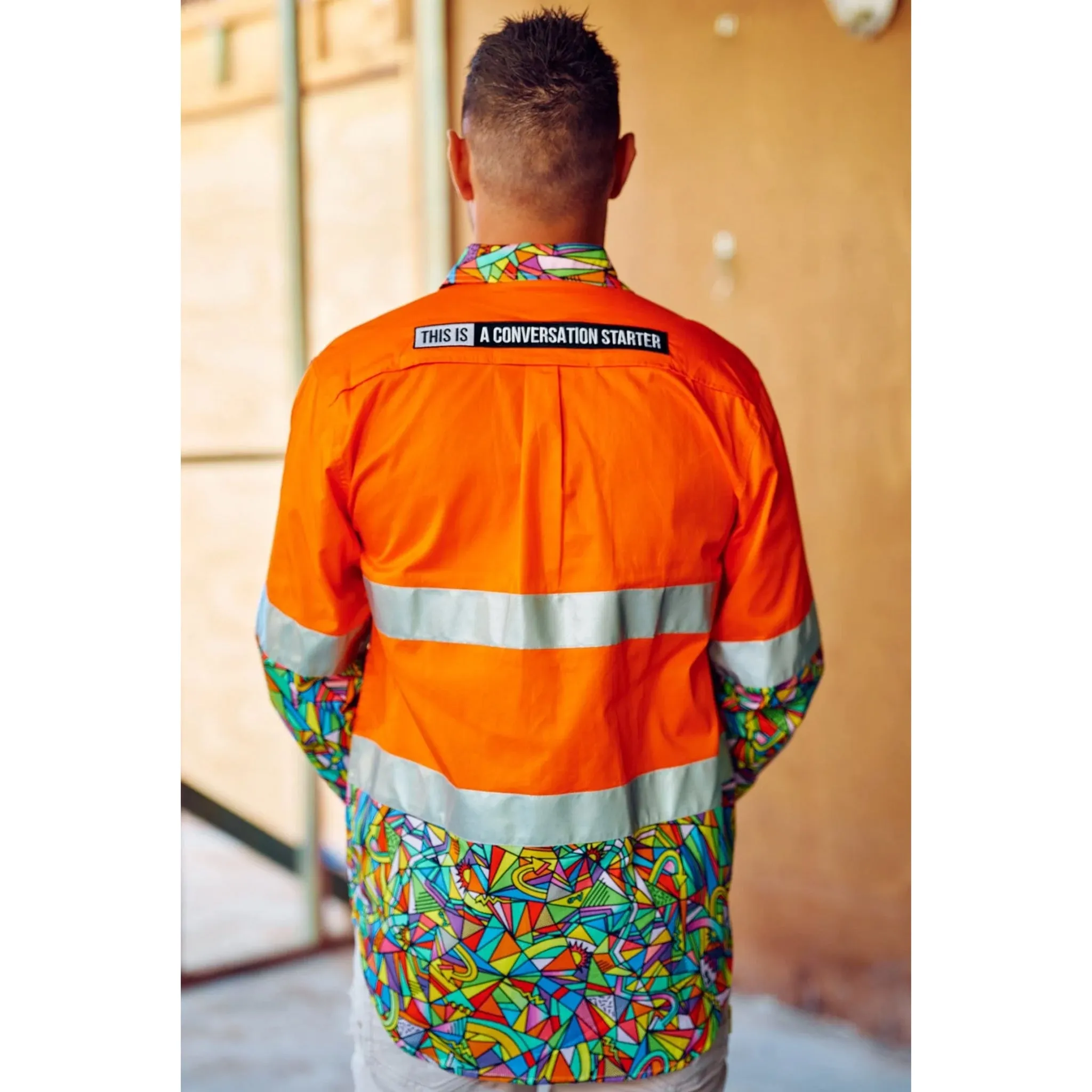 BONZA ORANGE DAY/NIGHT HI VIS 2.0 FULL BUTTON WORK SHIRT