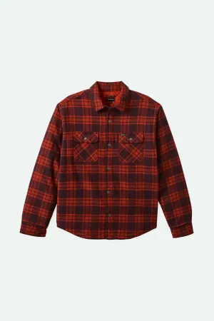 Bowery Quilted L/S Flannel - Bright Red/Mahogany