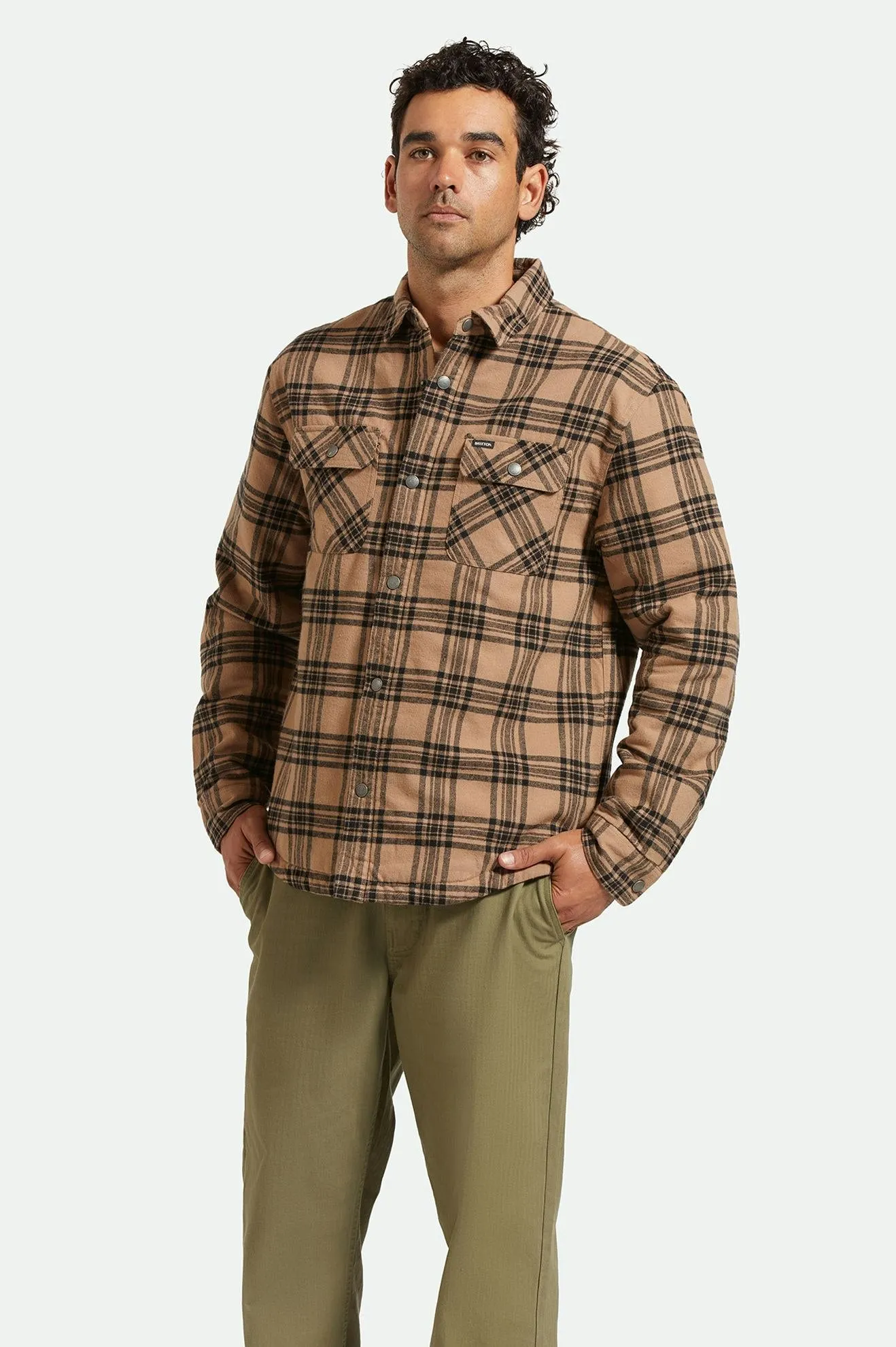 Bowery Quilted L/S Flannel - Woodsmoke/Black