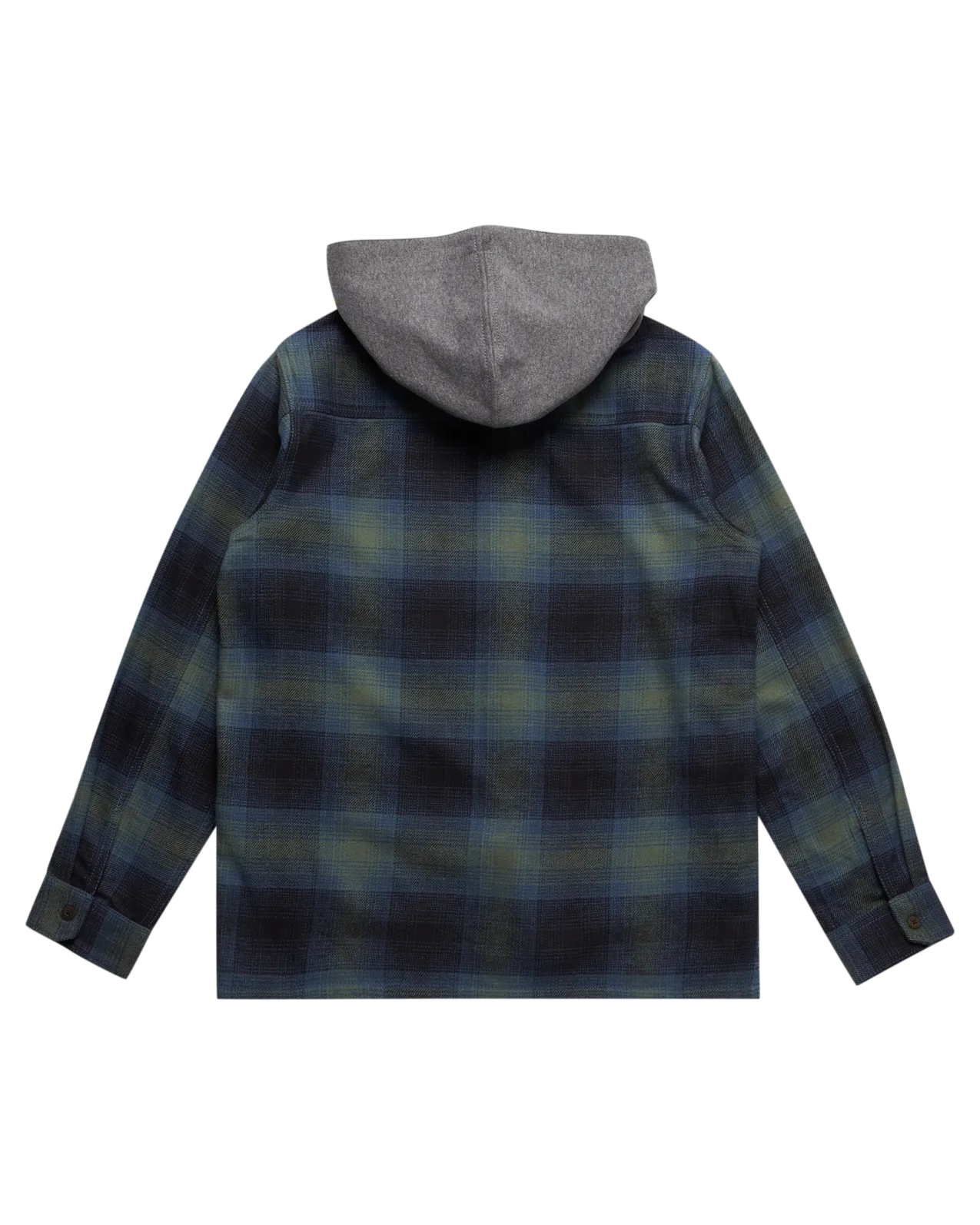 Boys Baja Hooded Flannel Shirt in Fern