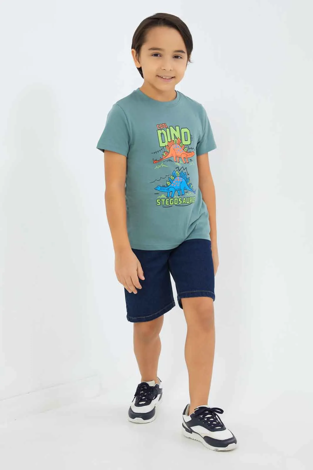 Boys Nvay Denim Shorts