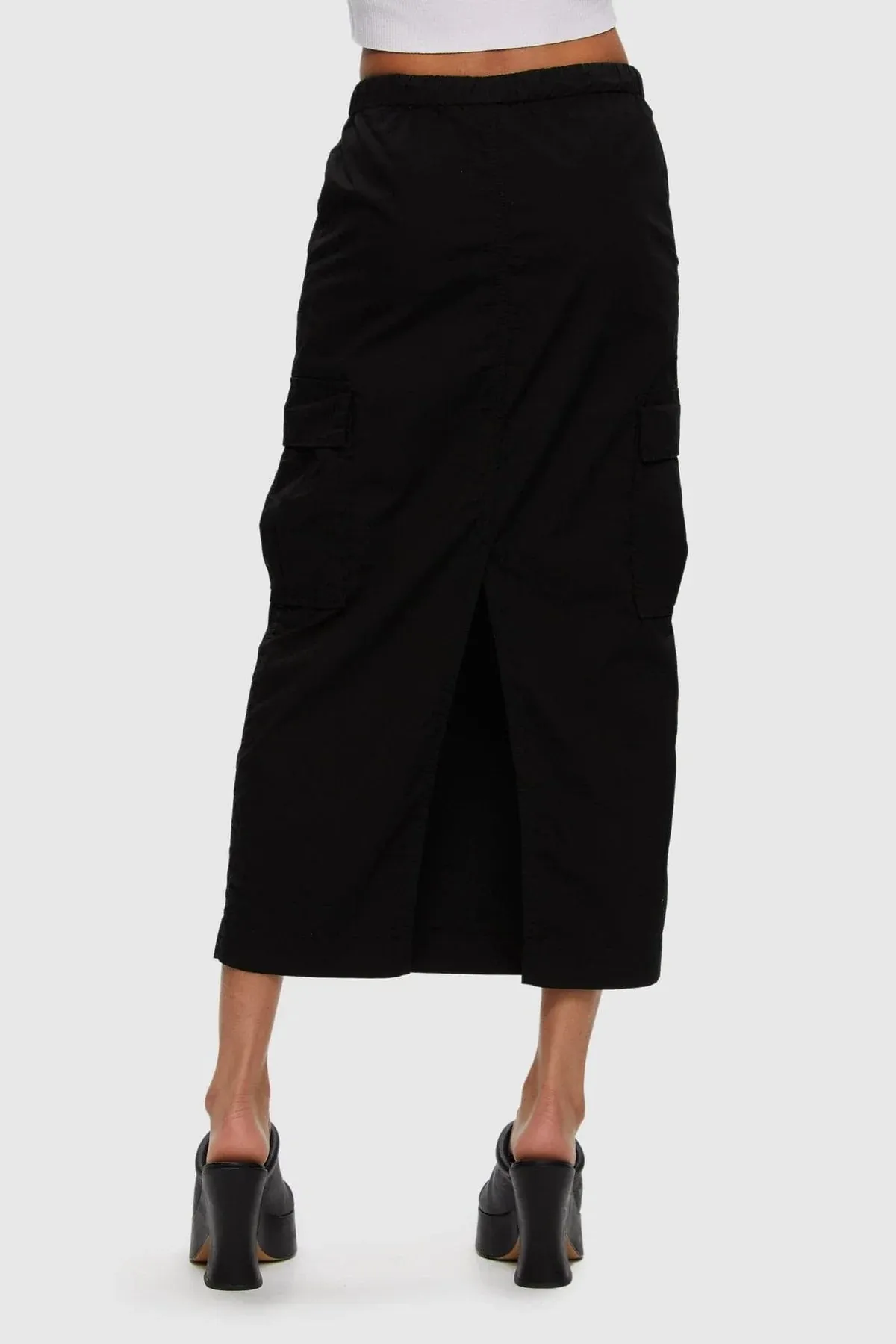 Cargo Twill Skirt | Black