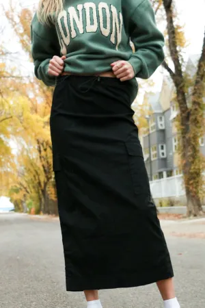 Cargo Twill Skirt | Black