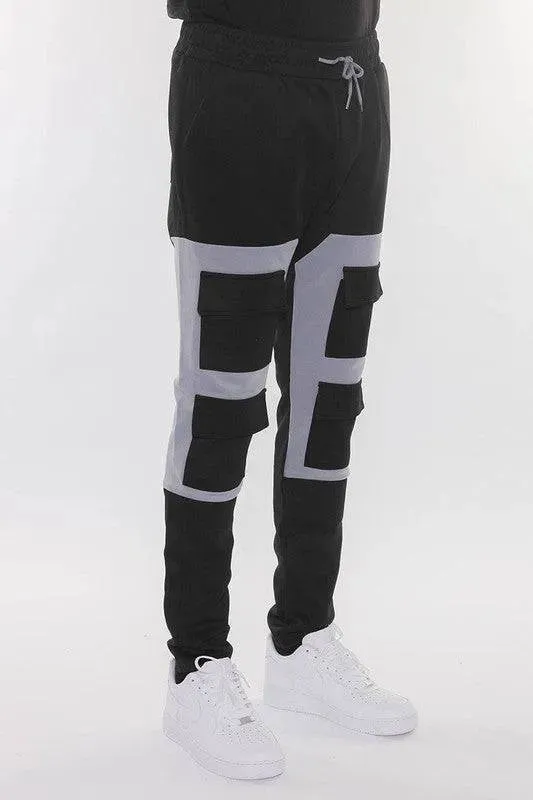 COLOR BLOCK CARGO TRACK PANT