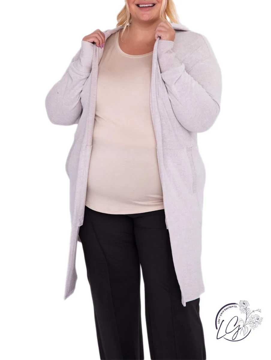 Curvy Hooded Cardigan with Pockets