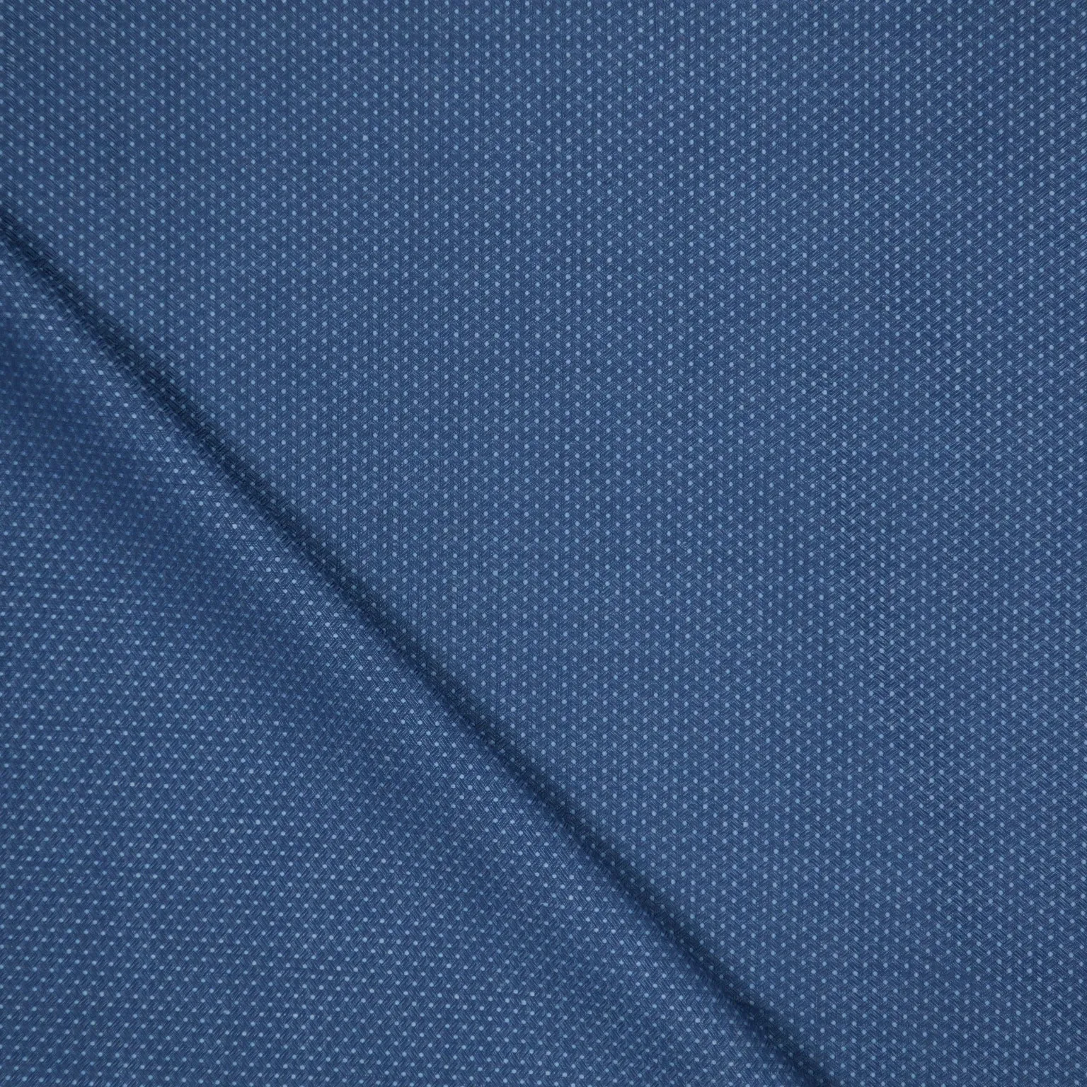 Dark Blue Double Faced Textured Nerano Super 130's & Lino Ariston Blend Fabric