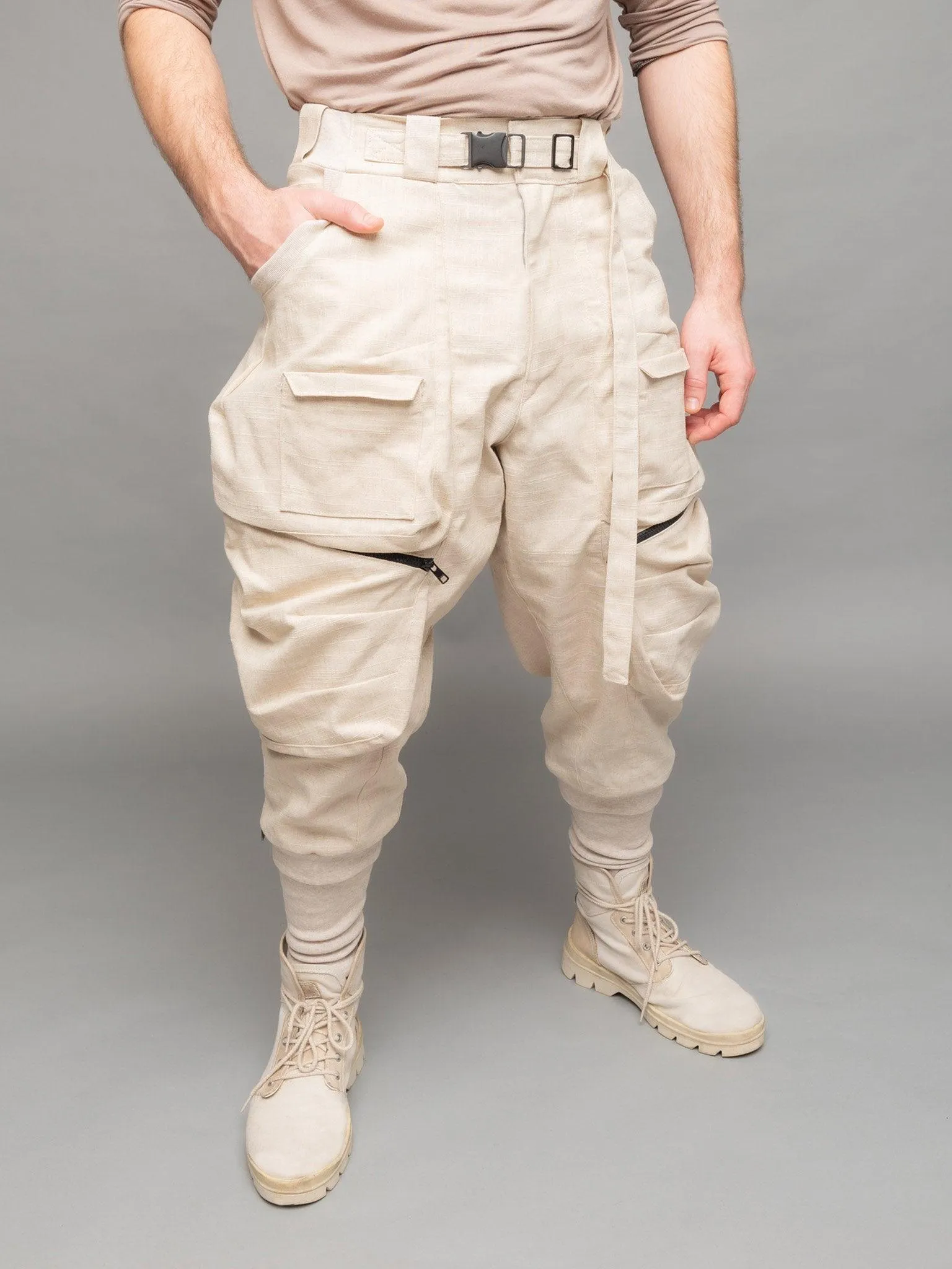 Desert Warlock Men's Cargos 10 Pockets - 14oz Linen Sand