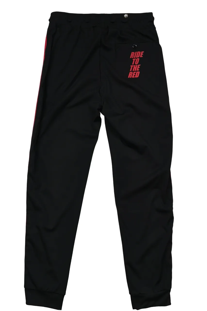 Ducati Black Trackpants Red Stripe