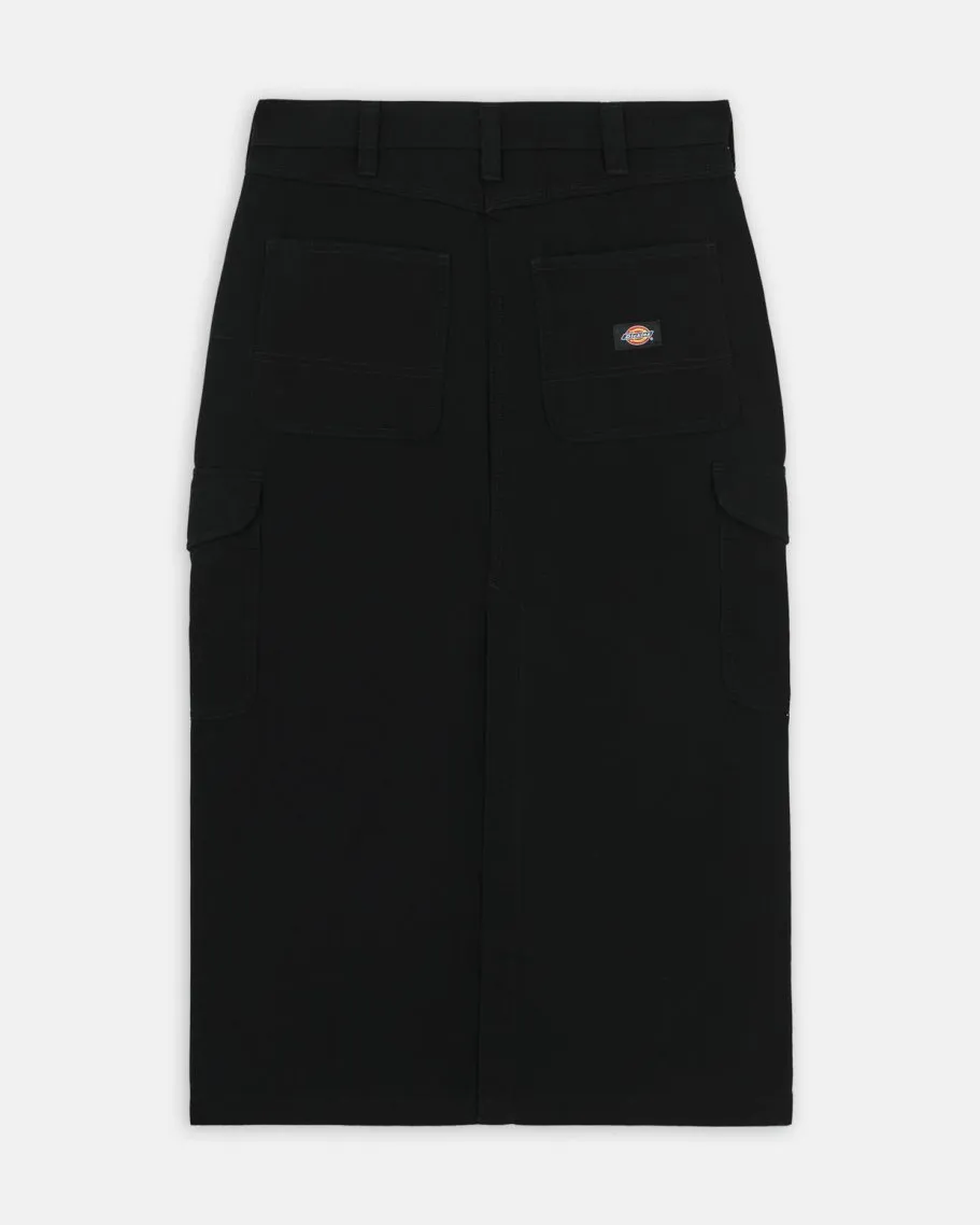 Duck Canvas Cargo Skirt in Black