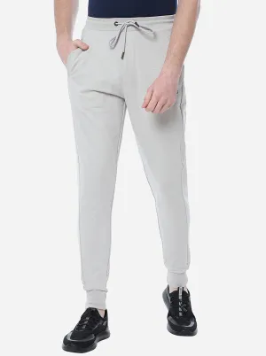 Ecru Grey Solid Slim Fit Track Pant | JadeBlue