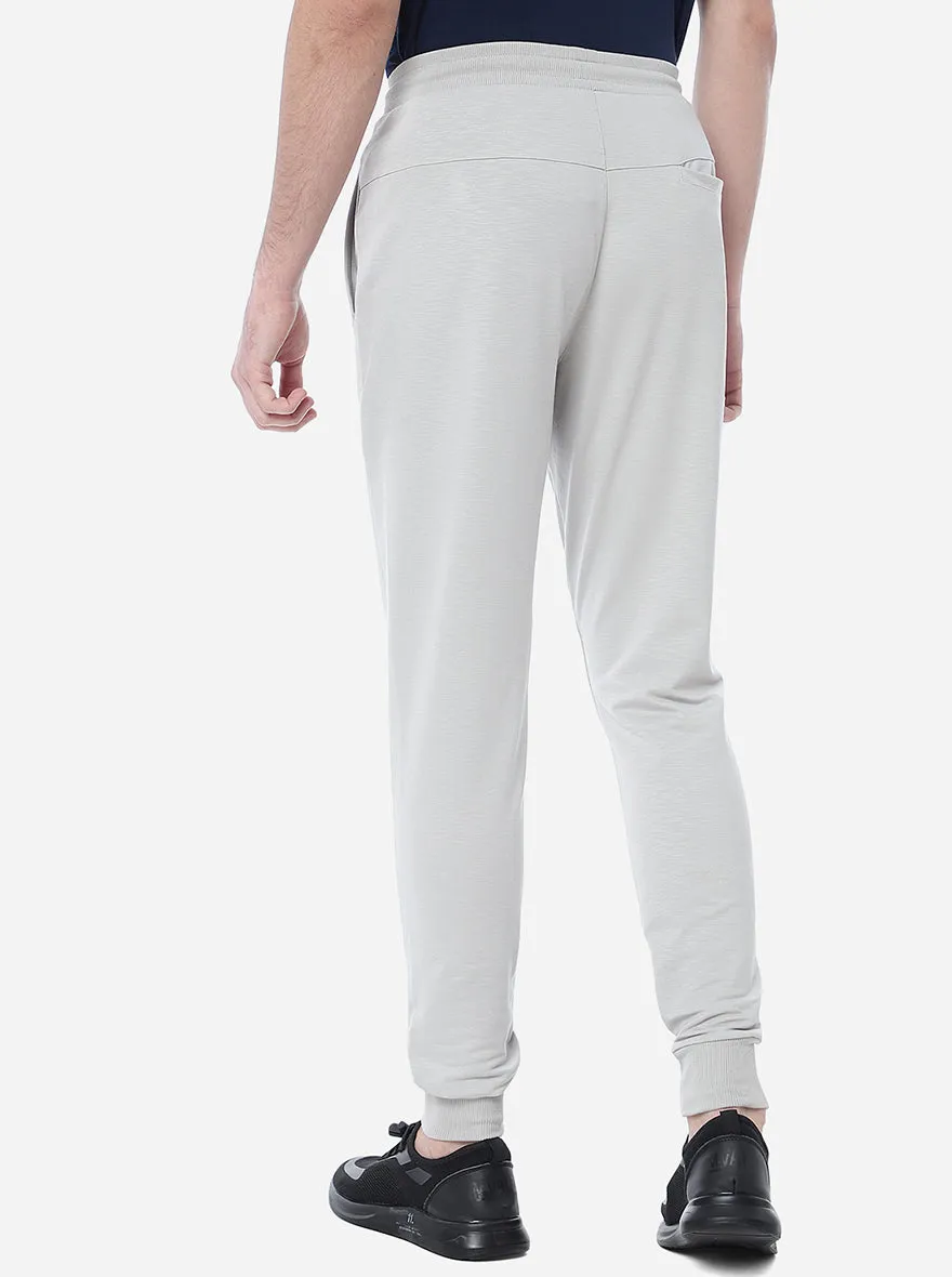 Ecru Grey Solid Slim Fit Track Pant | JadeBlue