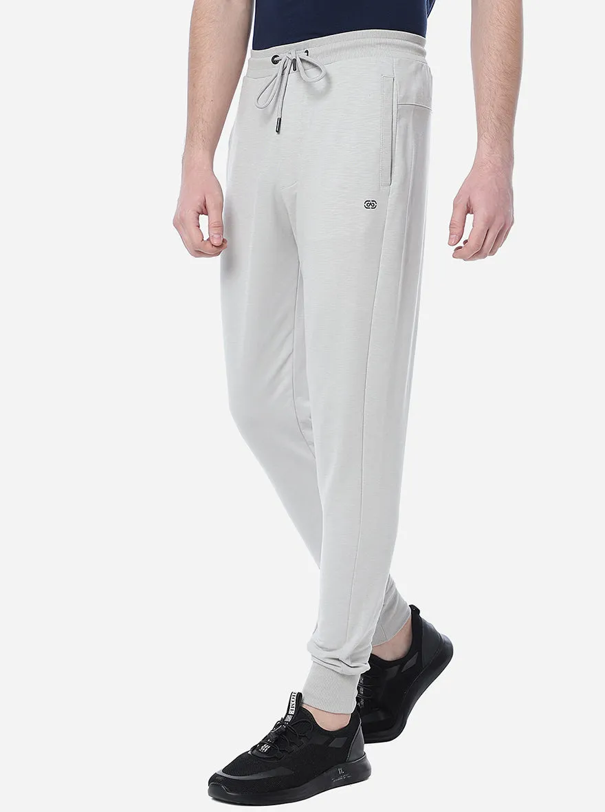 Ecru Grey Solid Slim Fit Track Pant | JadeBlue