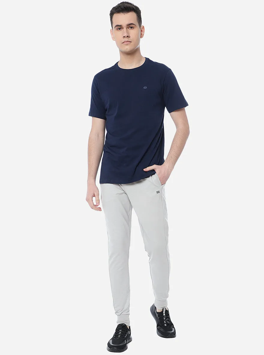 Ecru Grey Solid Slim Fit Track Pant | JadeBlue