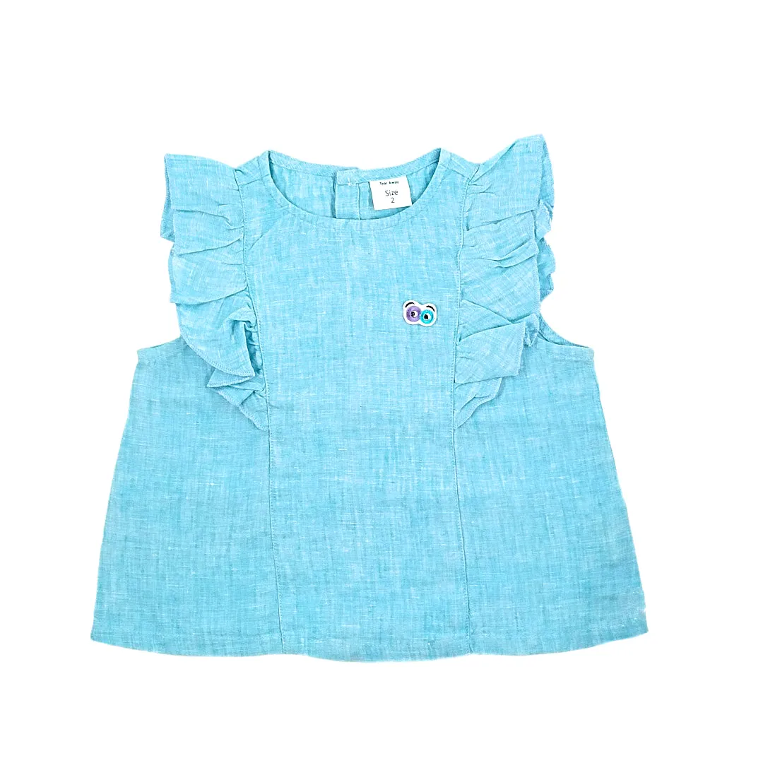 Girl's jujubes blue linen