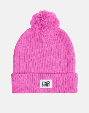 Gym Coffee Bobble Beanie - Pink