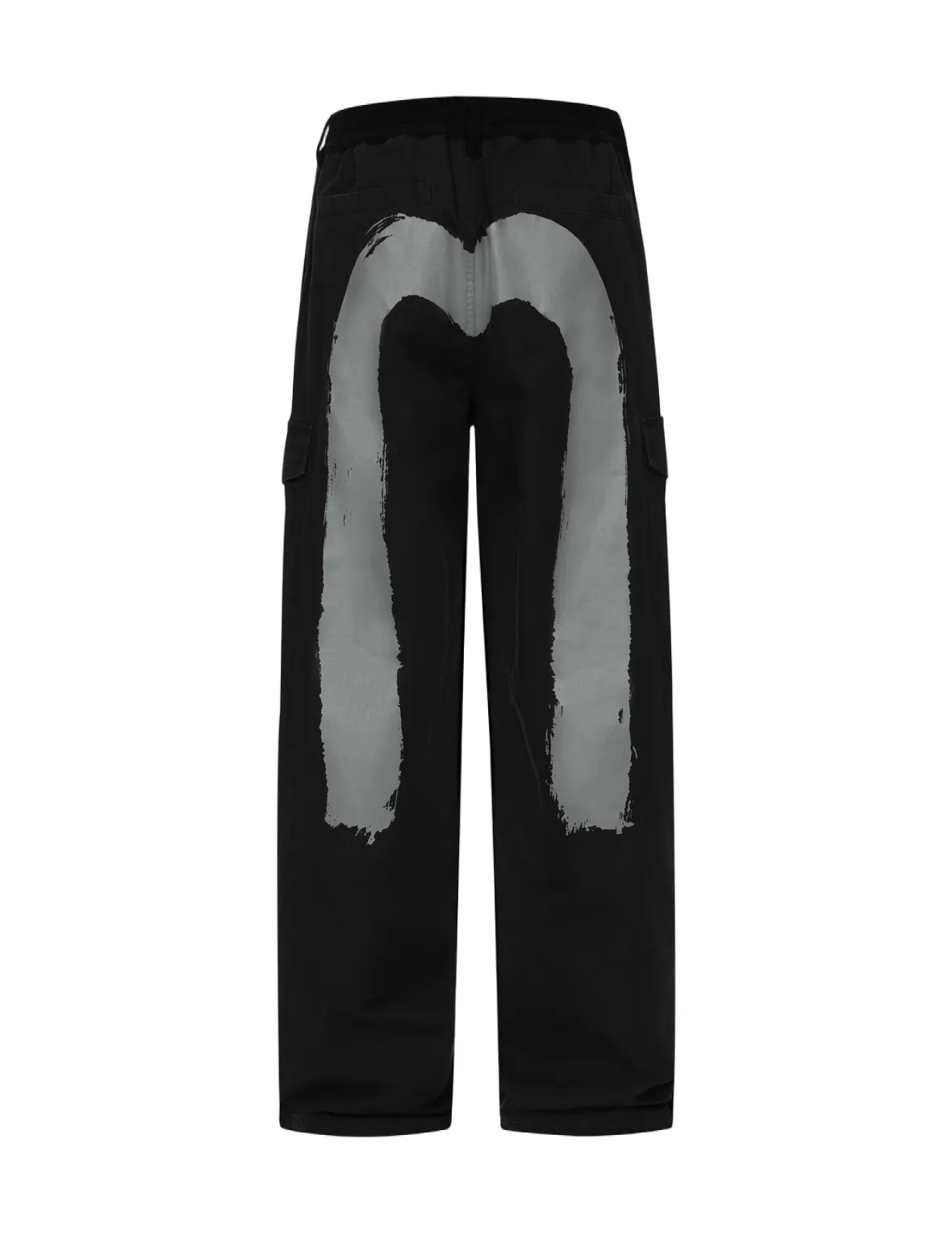 Hand Brush Daicock Print Baggy Pants