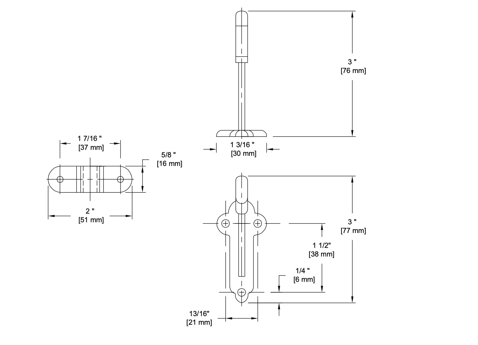 Handrail Bracket, Chrome