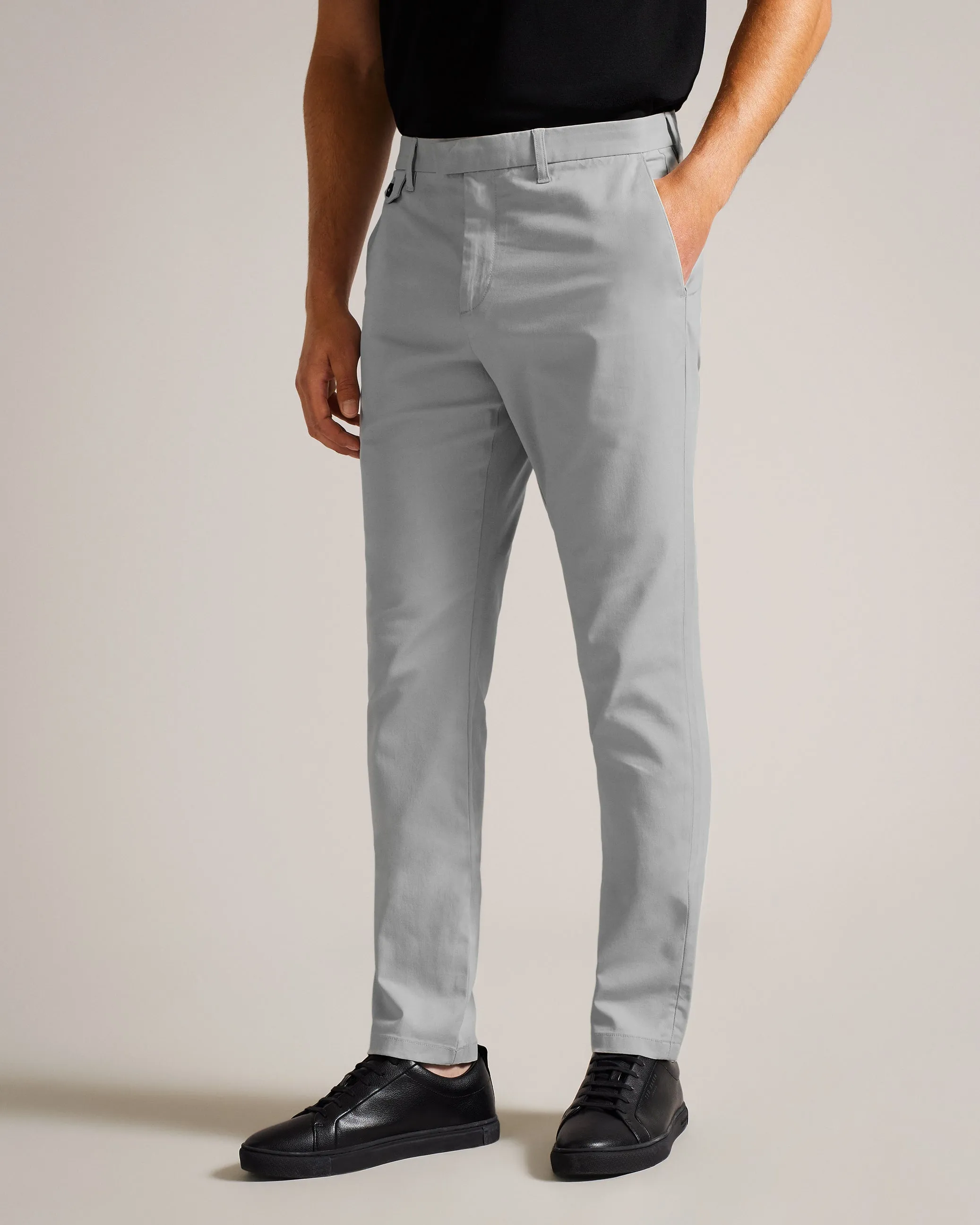 Haydae Slim Fit Textured Chino Trouser Lt-Grey