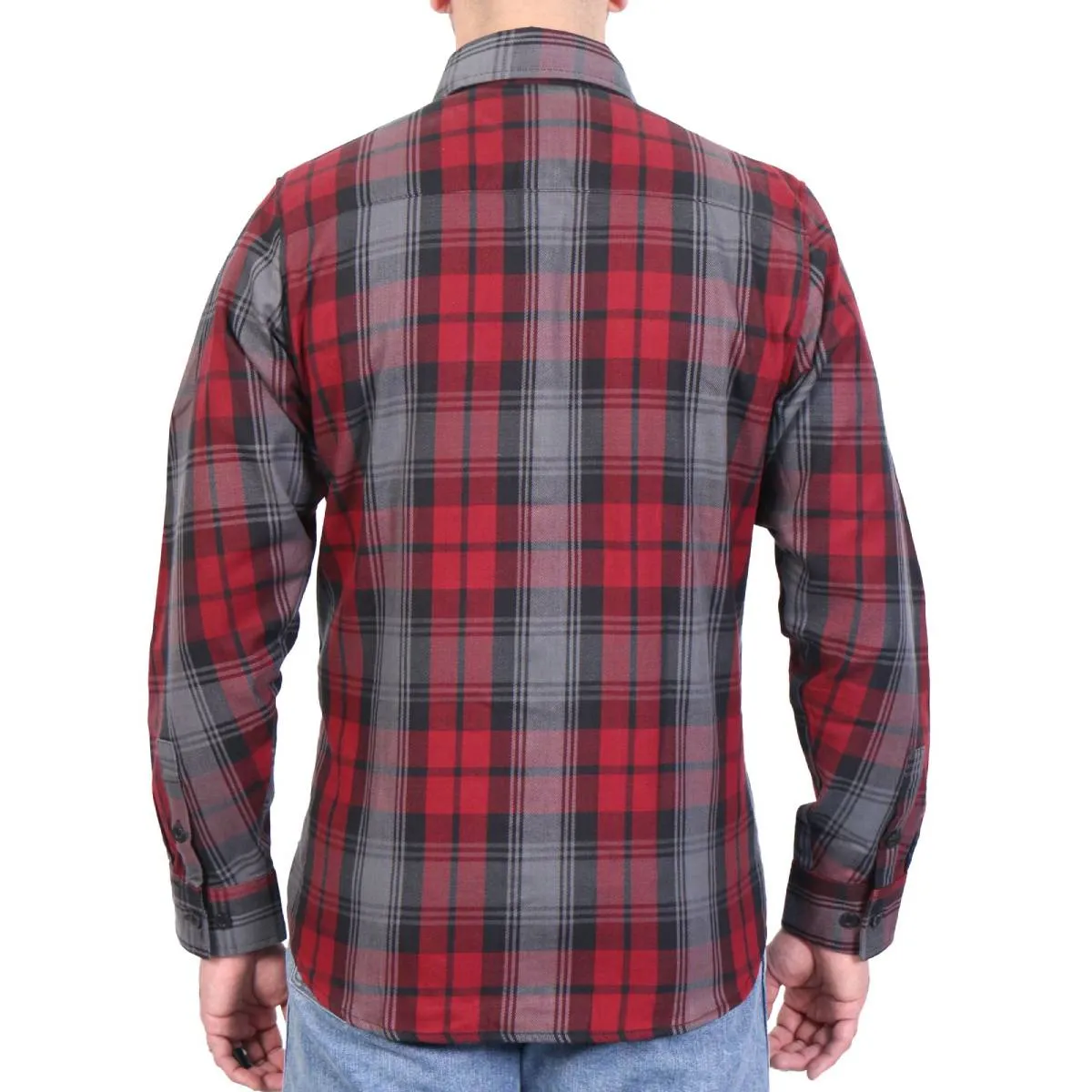 Hot Leathers FLM2022 Men's Black, Gray and Red Flannel Long Sleeve Shirt