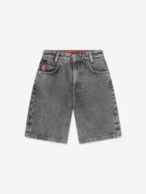 Hugo Boys Denim Bermuda Shorts in Grey