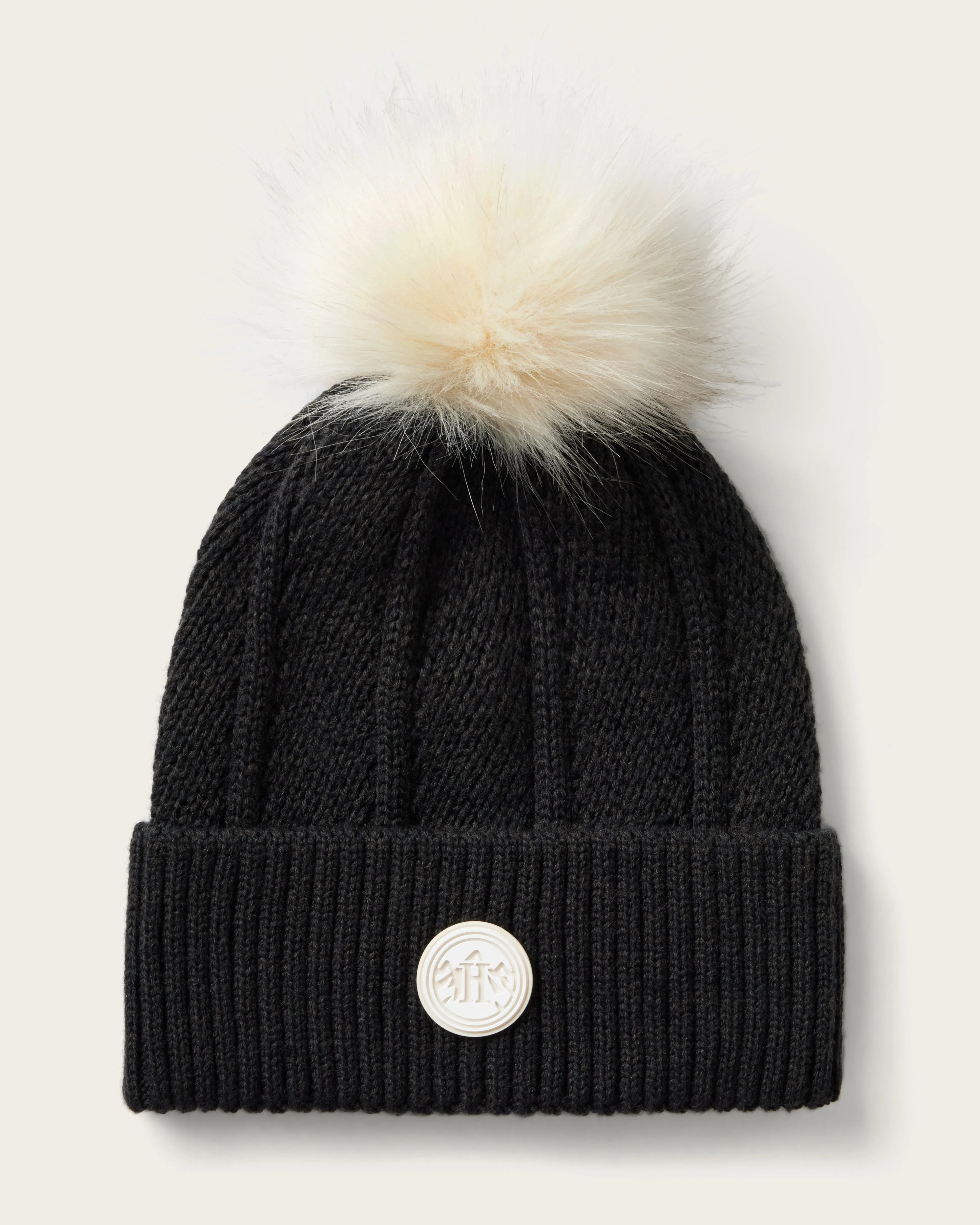 Kids Willow Pom Beanie in Black