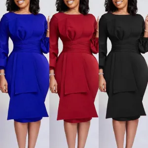 Latest Design Spring And Autumn Bodycon Pencil Dress For Ladies Office Dresses Women Formal Work Career Dresses