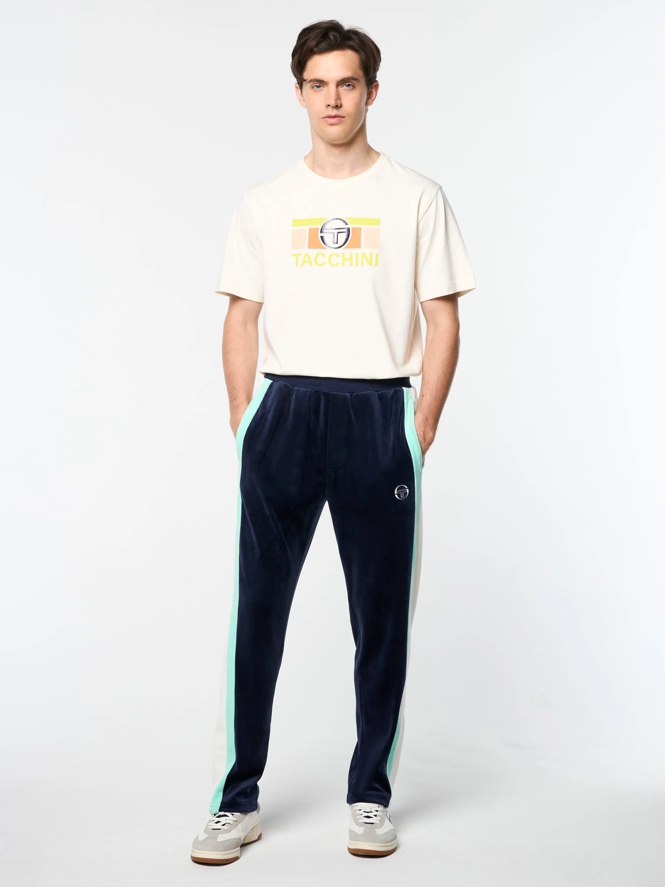 Lazaro Velour Track Pant- Maritime Blue