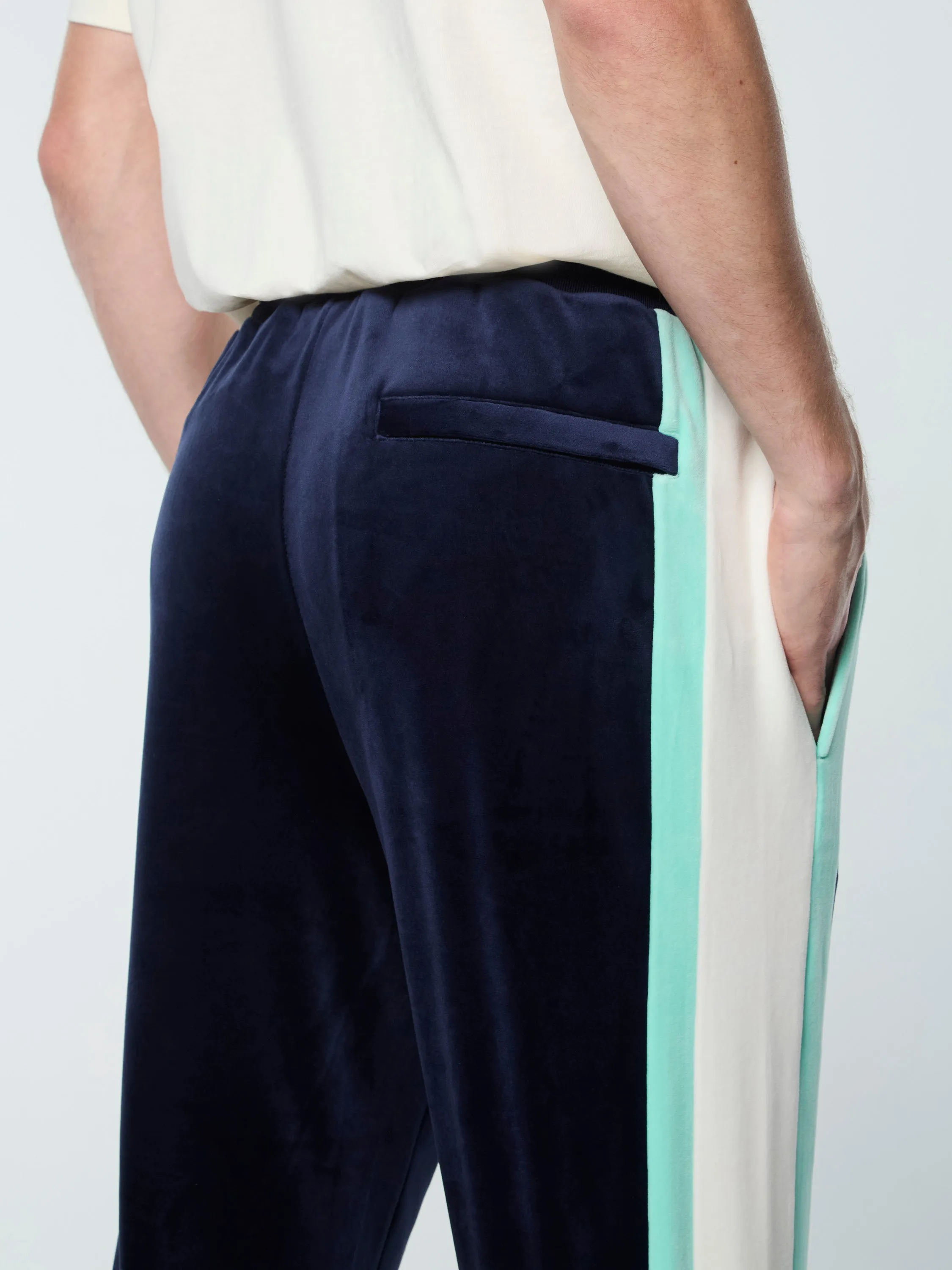 Lazaro Velour Track Pant- Maritime Blue