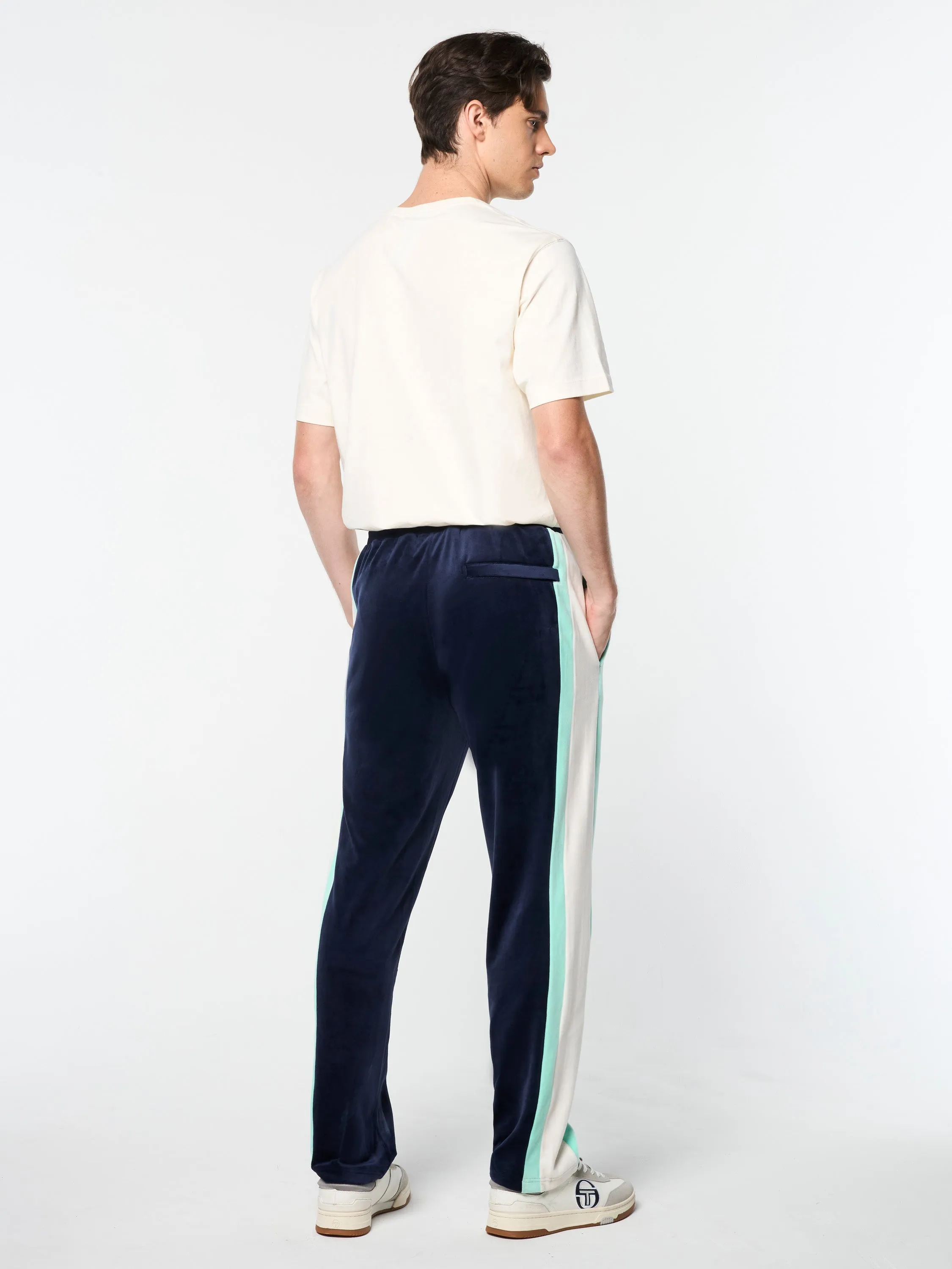 Lazaro Velour Track Pant- Maritime Blue