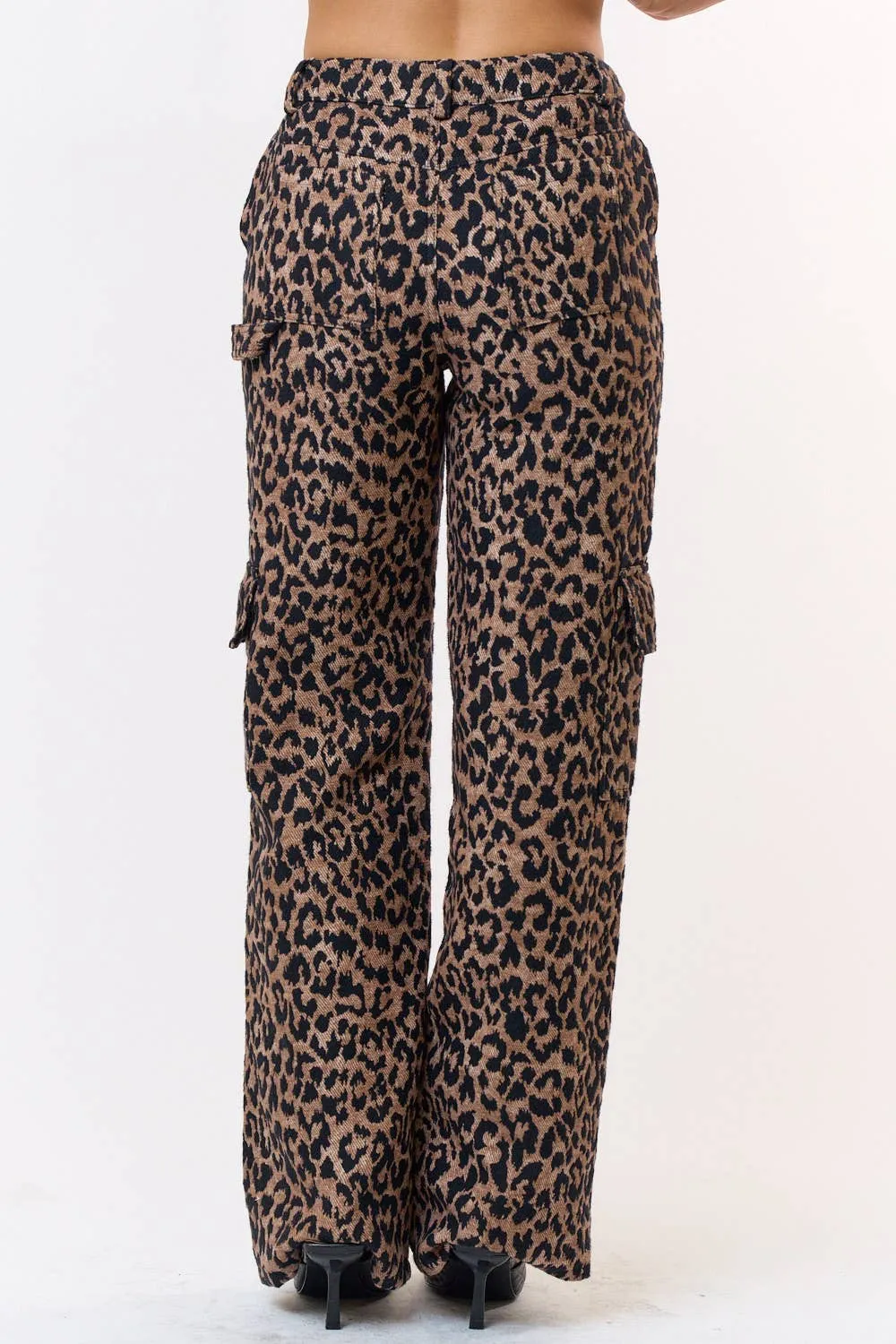 Leopard  Print Cargo  Pants