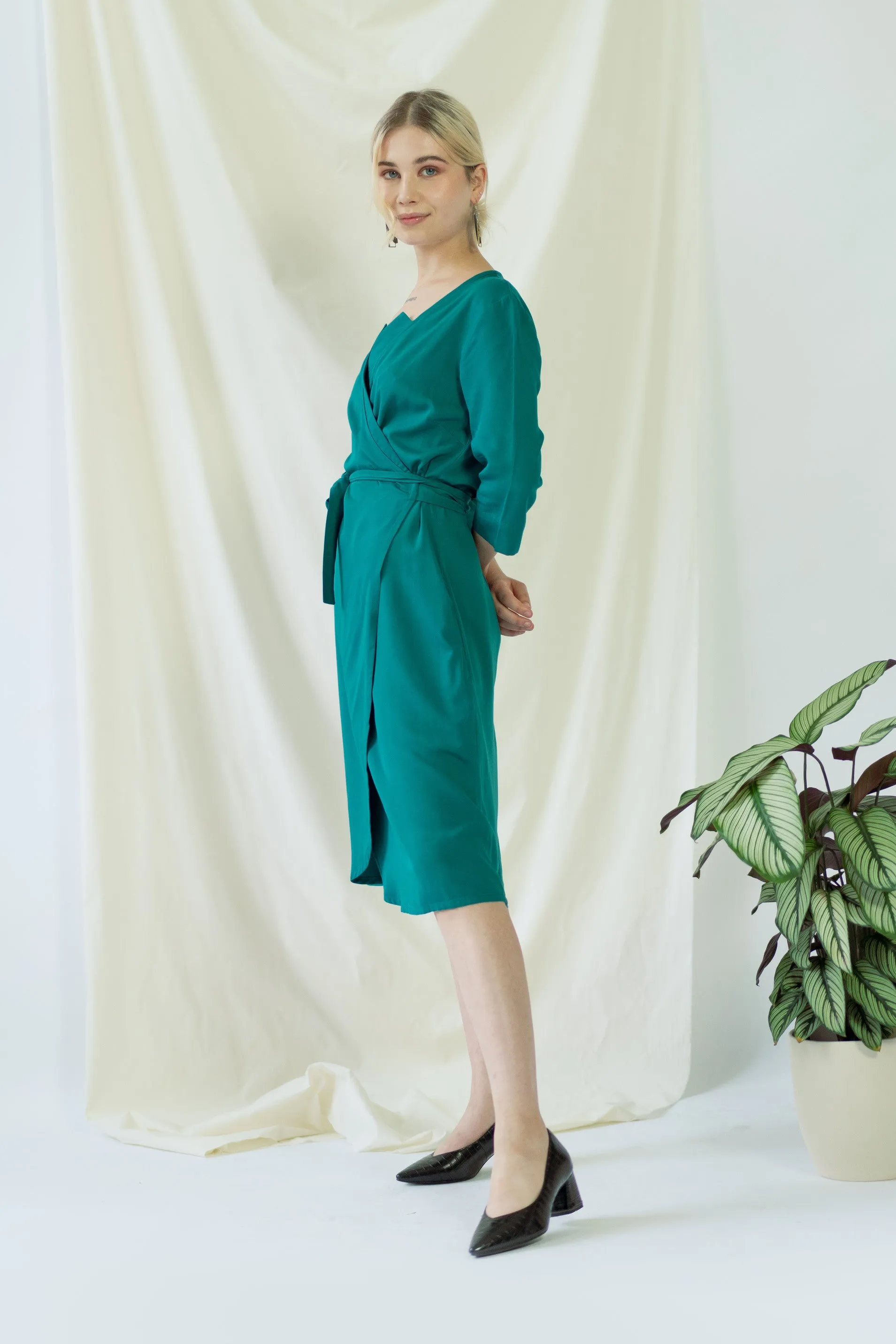 Marlene | Classy Wrap Dress in Green