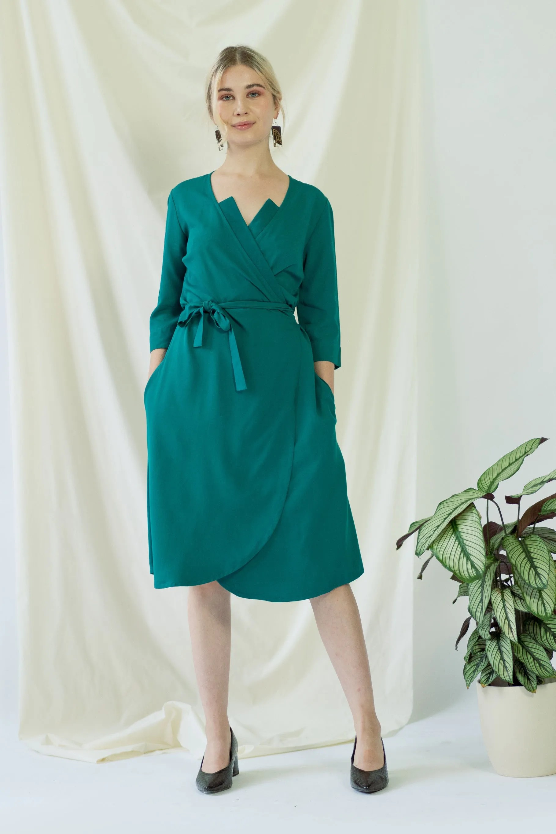 Marlene | Classy Wrap Dress in Green