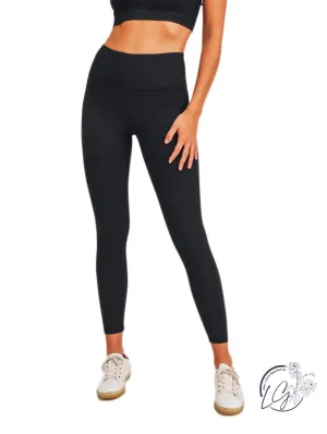 Micro Ribbed Lycra-Blend High-Rise Leggings