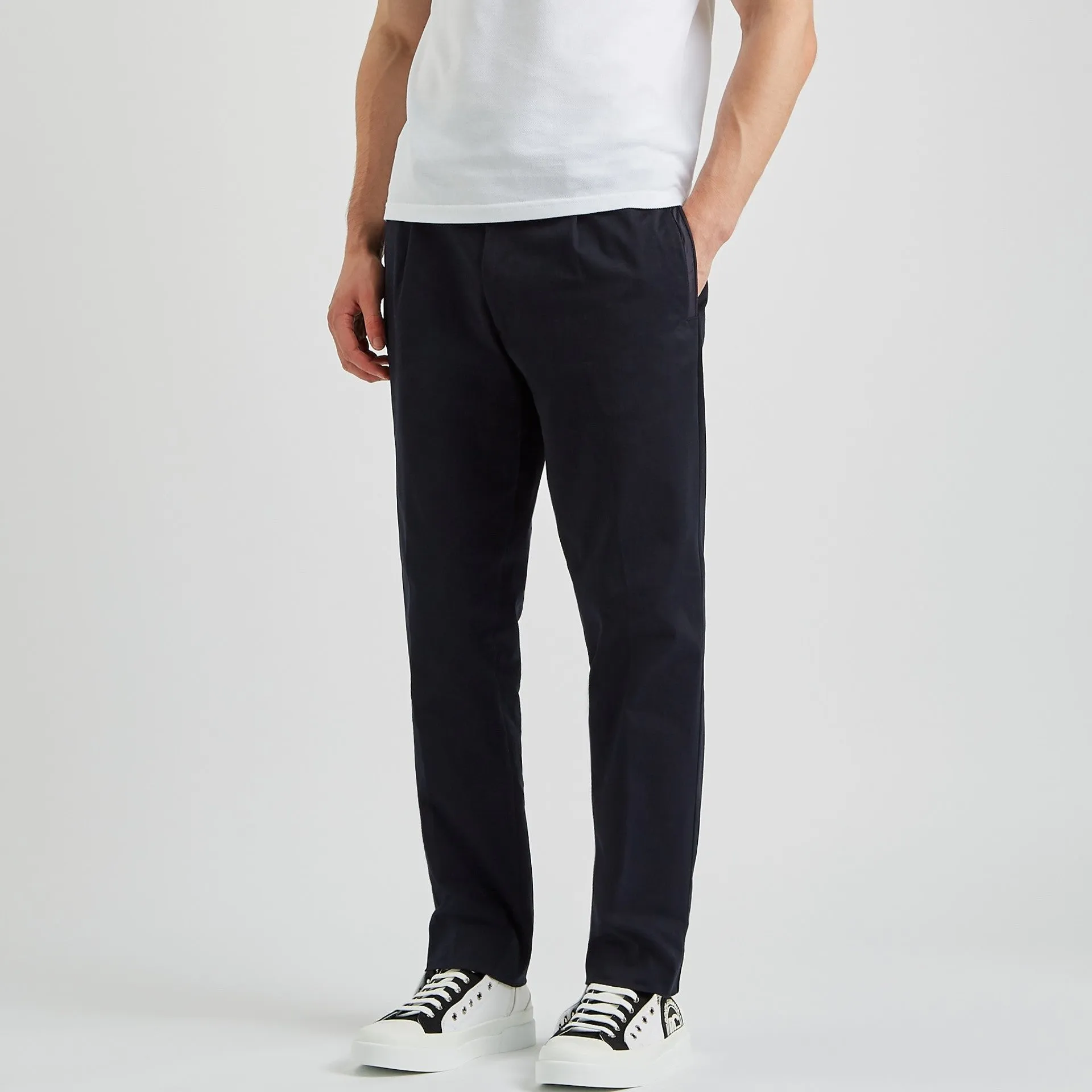 Moncler Navy Stretch Cotton Trousers