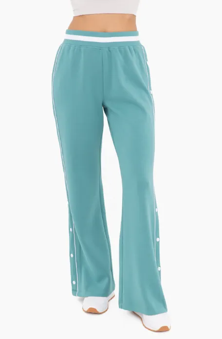 Mono B Retro Stripe Pant Grey Teal