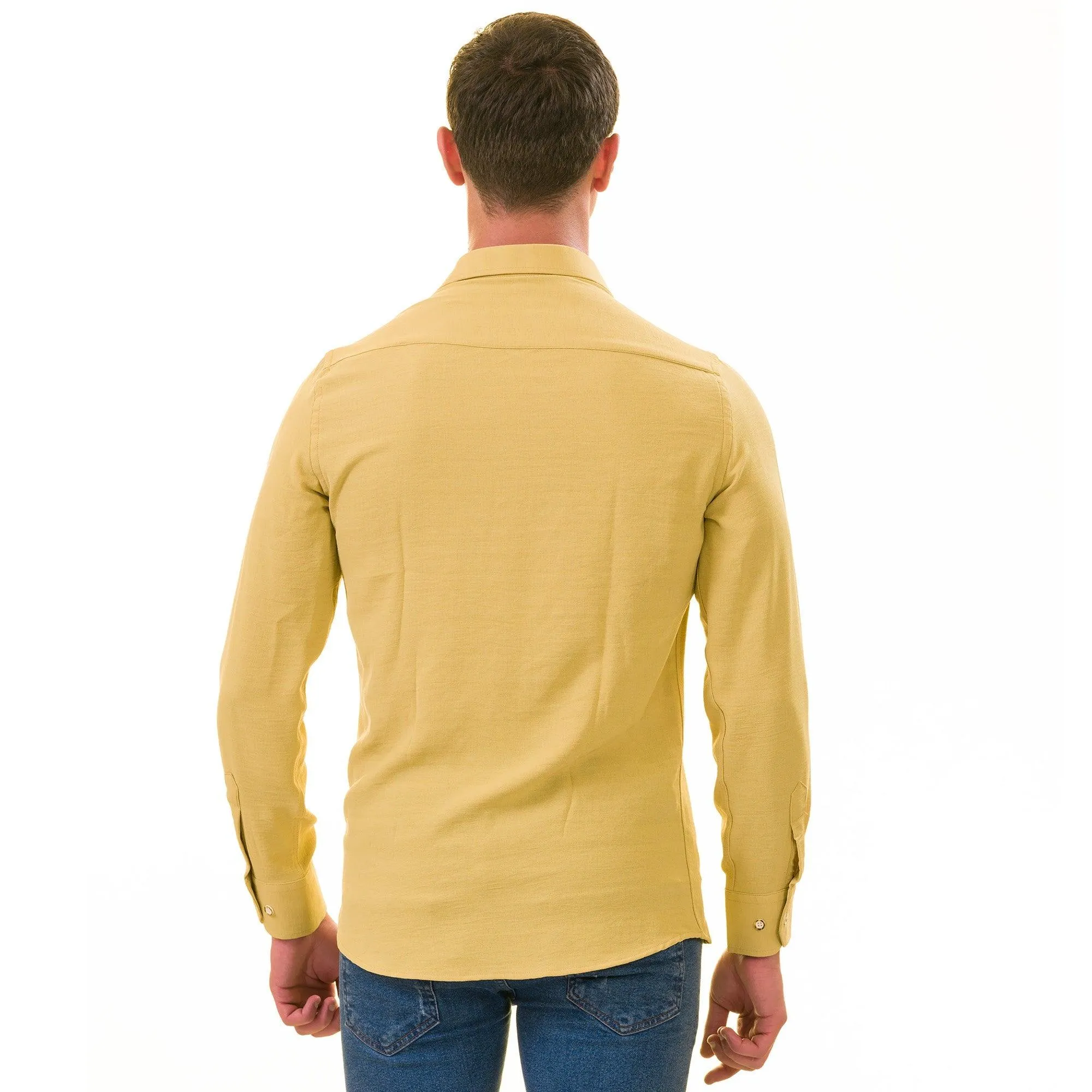 Mustard Luxury Linen Tailor Fit Shirt