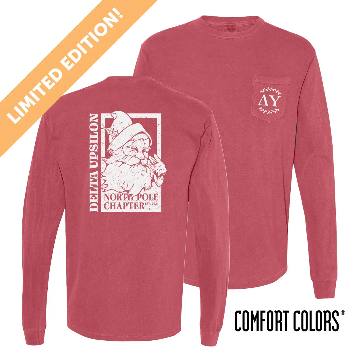 New! Delta Upsilon Limited Edition Comfort Colors North Pole Chapter Tee