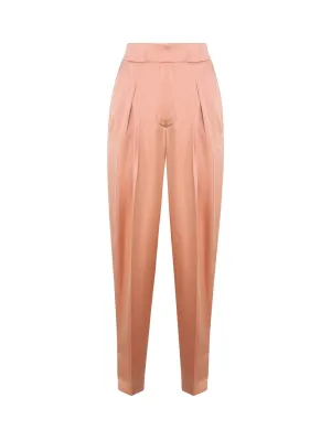 Nude High Waist Fluid Trousers