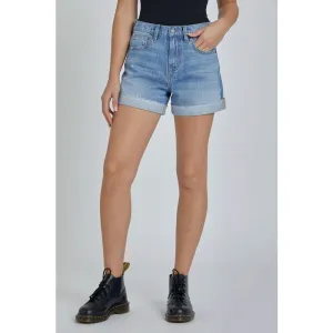 Penelope Mid Rise Cuffed Denim Shorts